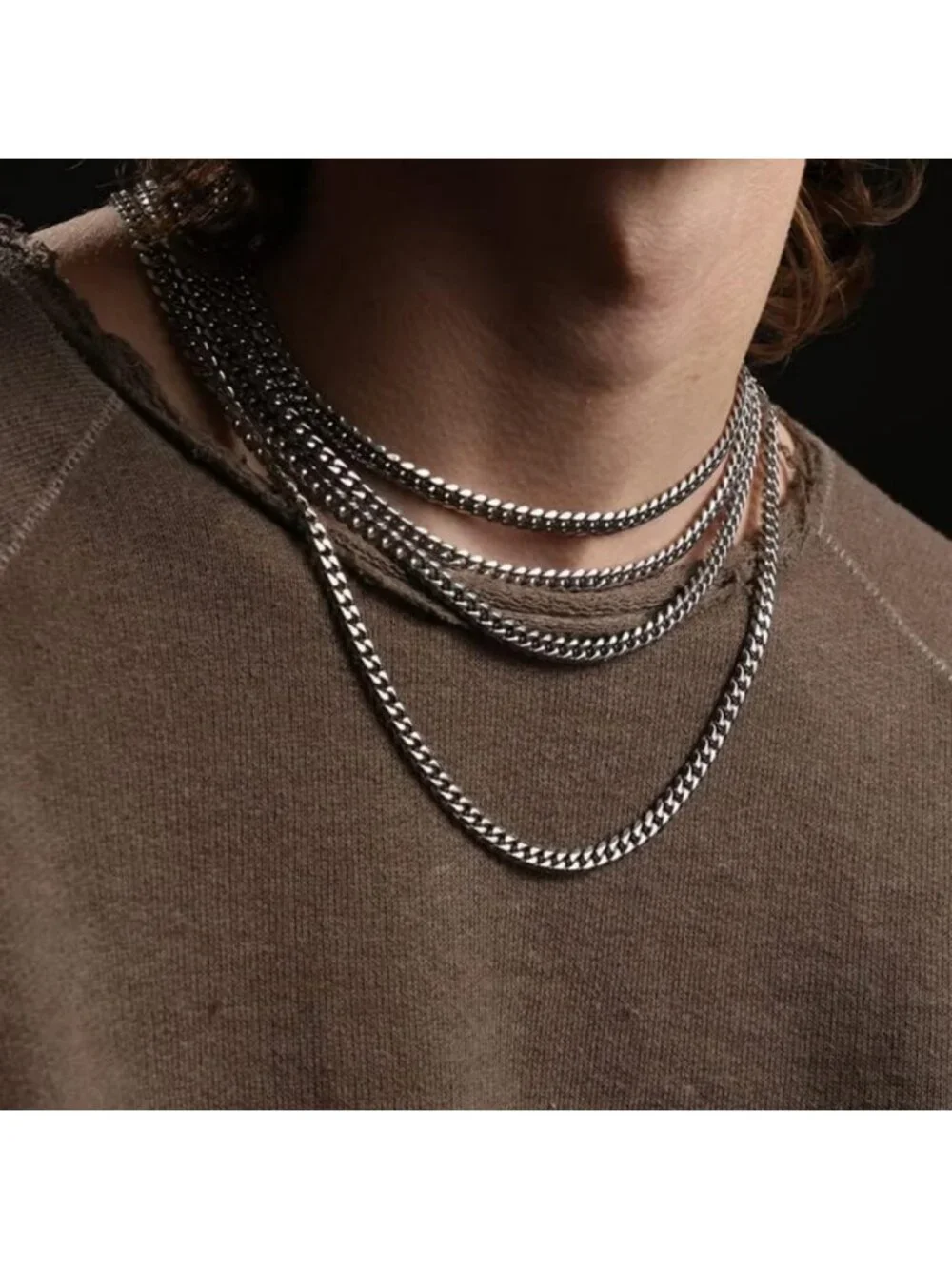 Durable Stainless Steel Cuban Link Chain Necklace for Men, 18